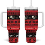 New Zealand Darts Christmas Tumbler With Handle Merry Xmas Aotearoa Maori Red - Aussie Hoodie