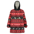 New Zealand Darts Christmas Wearable Blanket Hoodie Merry Xmas Aotearoa Maori Red - Aussie Hoodie
