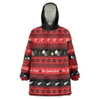 New Zealand Darts Christmas Wearable Blanket Hoodie Merry Xmas Aotearoa Maori Red - Aussie Hoodie