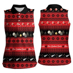 New Zealand Darts Christmas Women Sleeveless Polo Shirt Merry Xmas Aotearoa Maori Red - Aussie Hoodie