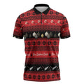 New Zealand Darts Christmas Zipper Polo Shirt Merry Xmas Aotearoa Maori Red - Aussie Hoodie