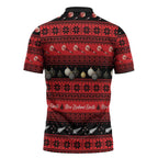 New Zealand Darts Christmas Zipper Polo Shirt Merry Xmas Aotearoa Maori Red - Aussie Hoodie