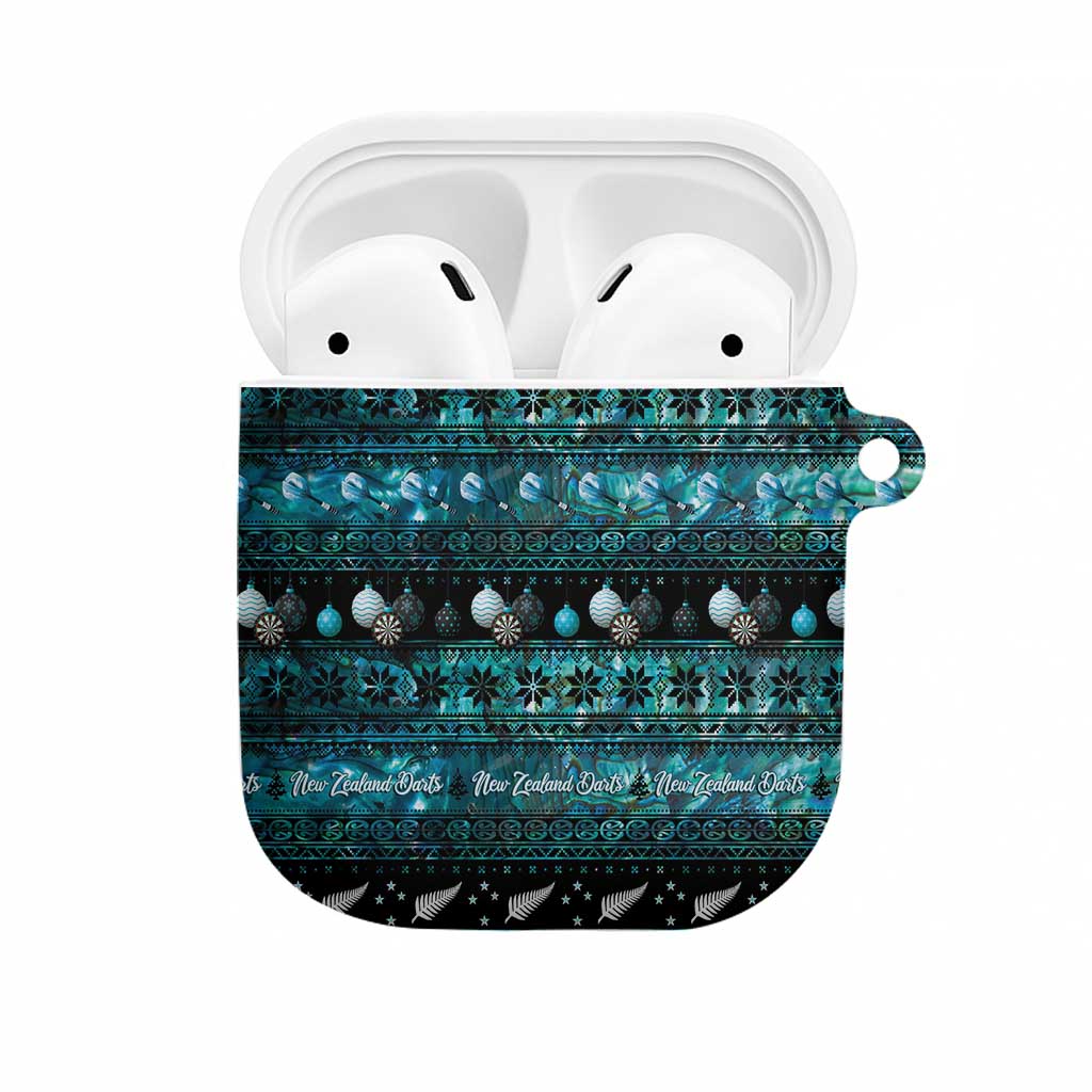 New Zealand Darts Christmas AirPods Case Merry Xmas Aotearoa Maori Paua Shell - Aussie Hoodie