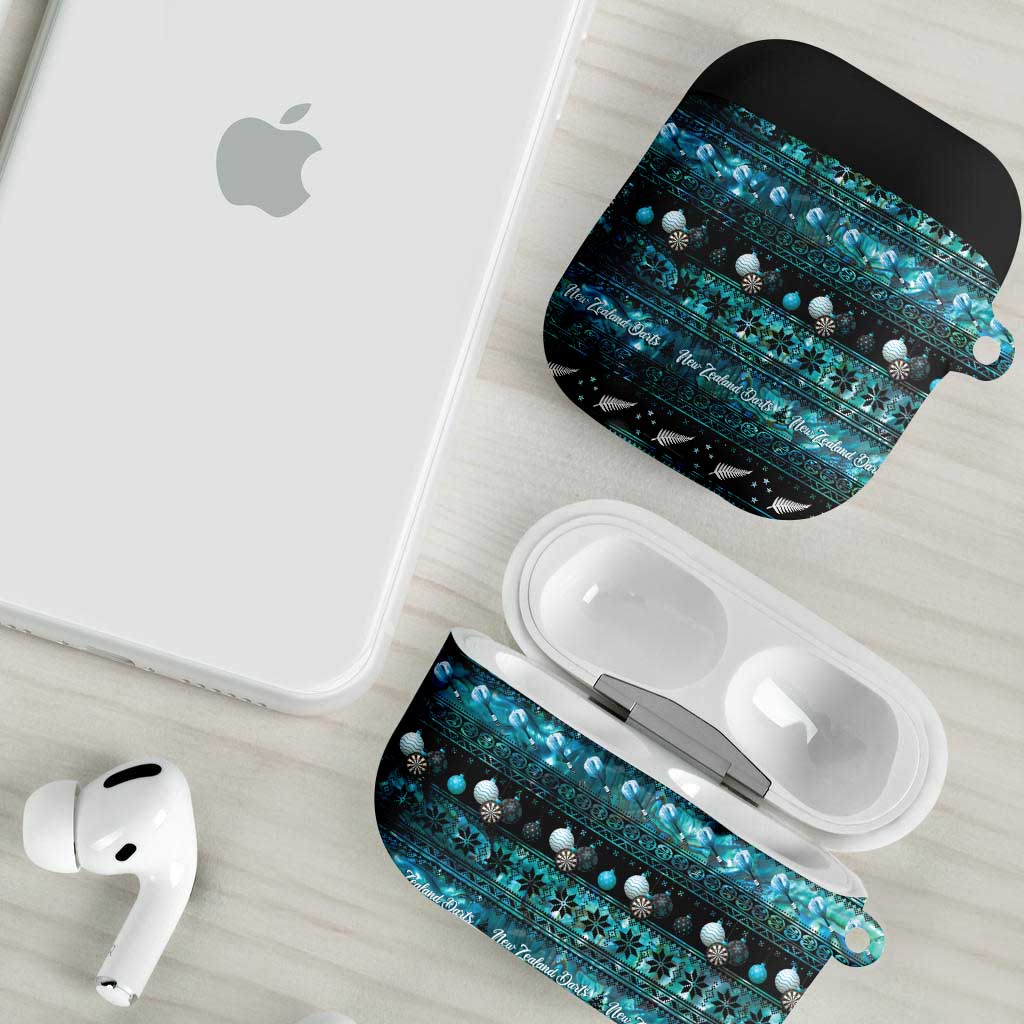 New Zealand Darts Christmas AirPods Case Merry Xmas Aotearoa Maori Paua Shell - Aussie Hoodie