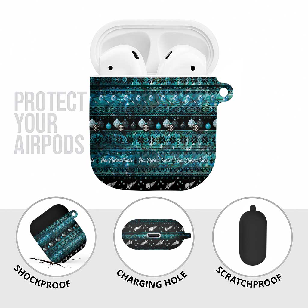 New Zealand Darts Christmas AirPods Case Merry Xmas Aotearoa Maori Paua Shell - Aussie Hoodie