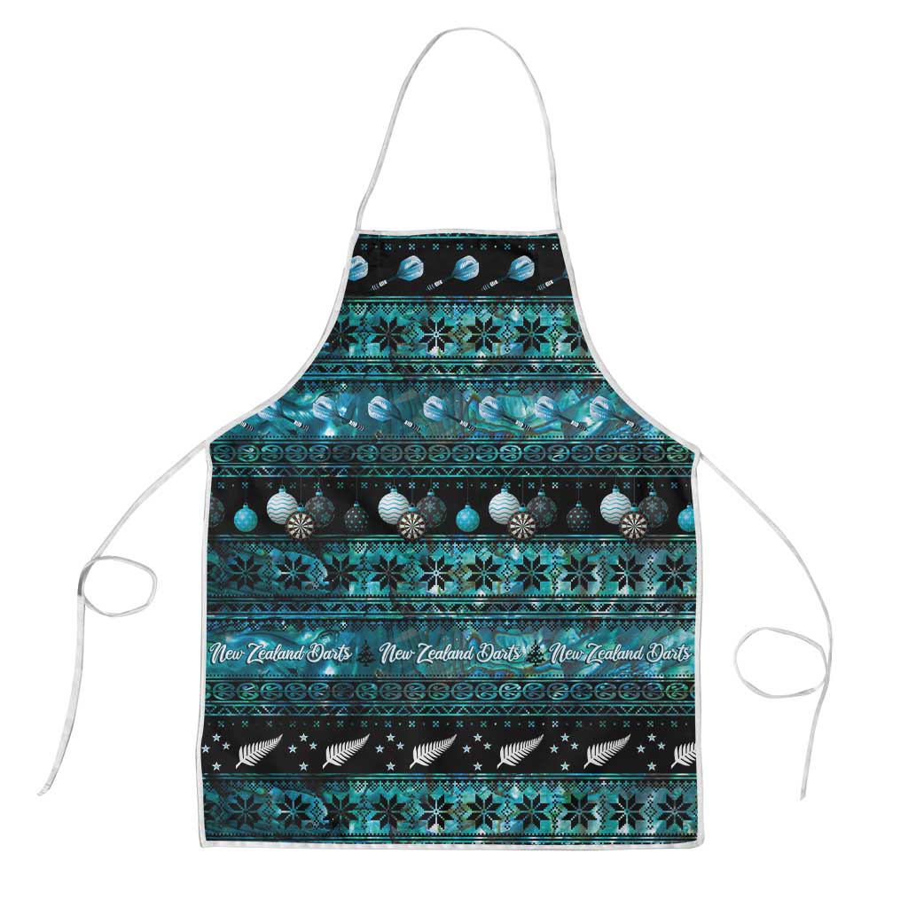 New Zealand Darts Christmas Apron Merry Xmas Aotearoa Maori Paua Shell - Aussie Hoodie
