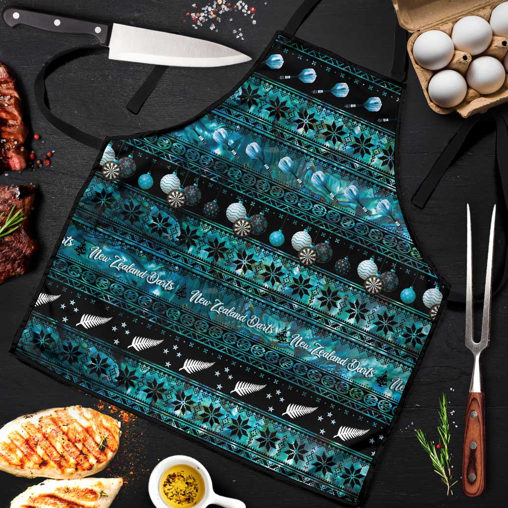 New Zealand Darts Christmas Apron Merry Xmas Aotearoa Maori Paua Shell - Aussie Hoodie