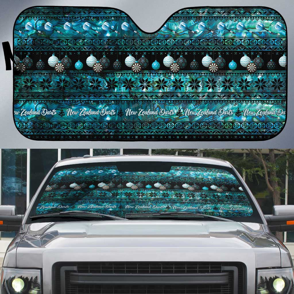 New Zealand Darts Christmas Auto Sun Shade Merry Xmas Aotearoa Maori Paua Shell - Aussie Hoodie