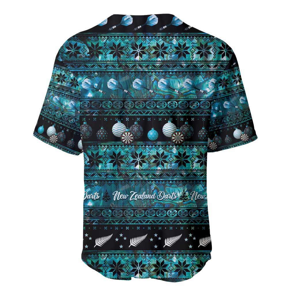 New Zealand Darts Christmas Baseball Jersey Merry Xmas Aotearoa Maori Paua Shell - Aussie Hoodie