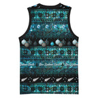 New Zealand Darts Christmas Basketball Jersey Merry Xmas Aotearoa Maori Paua Shell - Aussie Hoodie