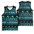 New Zealand Darts Christmas Basketball Jersey Merry Xmas Aotearoa Maori Paua Shell - Aussie Hoodie