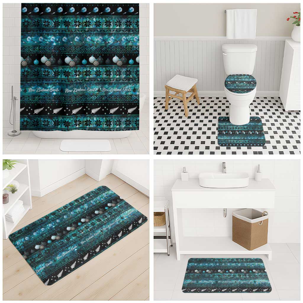 New Zealand Darts Christmas Bathroom Set Merry Xmas Aotearoa Maori Paua Shell - Aussie Hoodie