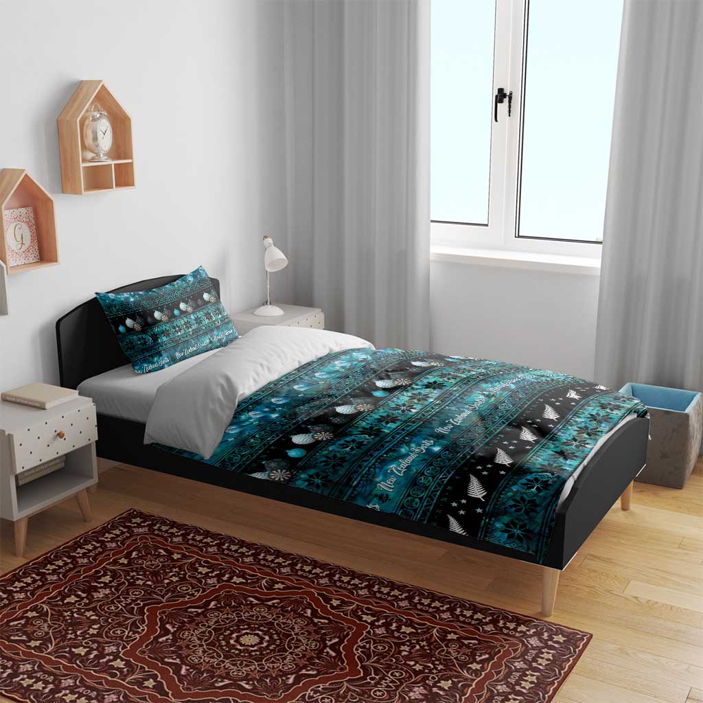 New Zealand Darts Christmas Bedding Set Merry Xmas Aotearoa Maori Paua Shell - Aussie Hoodie