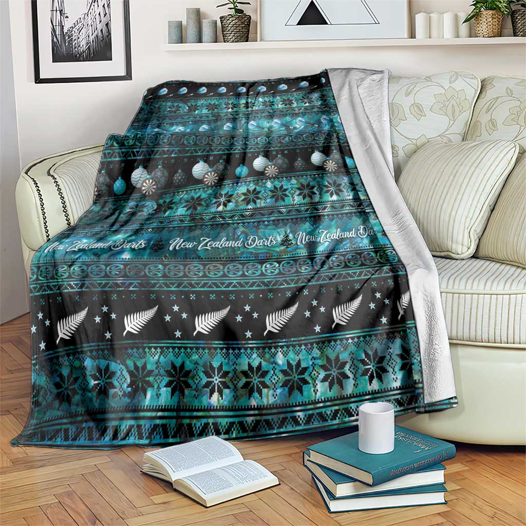 New Zealand Darts Christmas Blanket Merry Xmas Aotearoa Maori Paua Shell - Aussie Hoodie