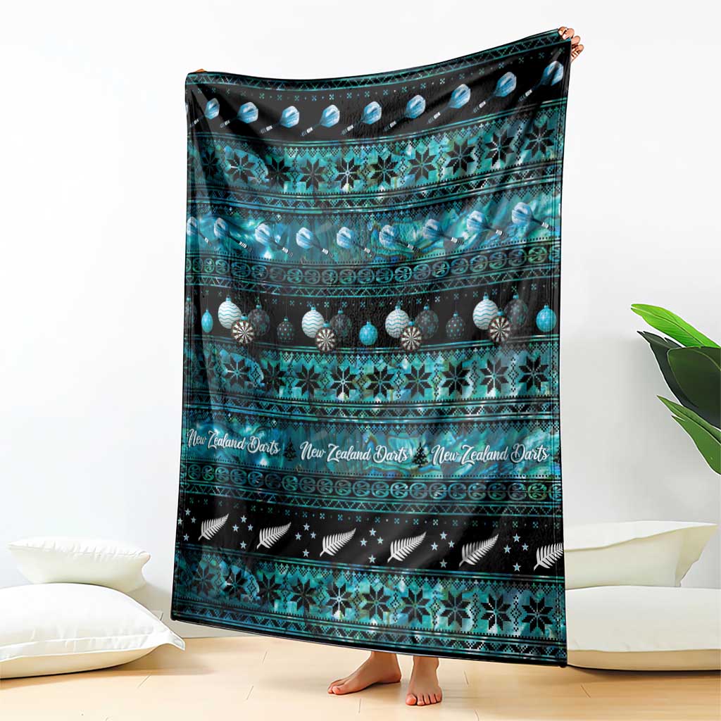 New Zealand Darts Christmas Blanket Merry Xmas Aotearoa Maori Paua Shell - Aussie Hoodie