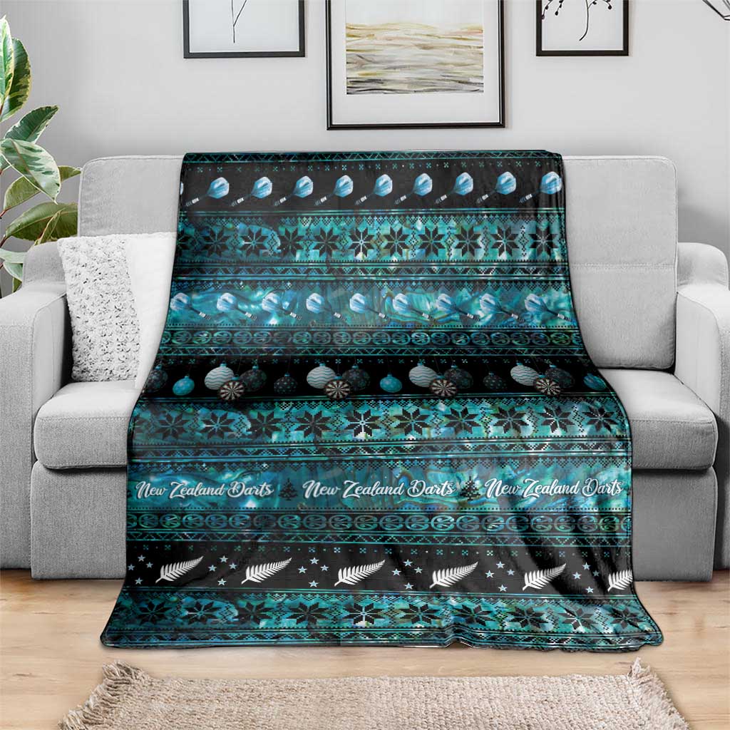 New Zealand Darts Christmas Blanket Merry Xmas Aotearoa Maori Paua Shell - Aussie Hoodie