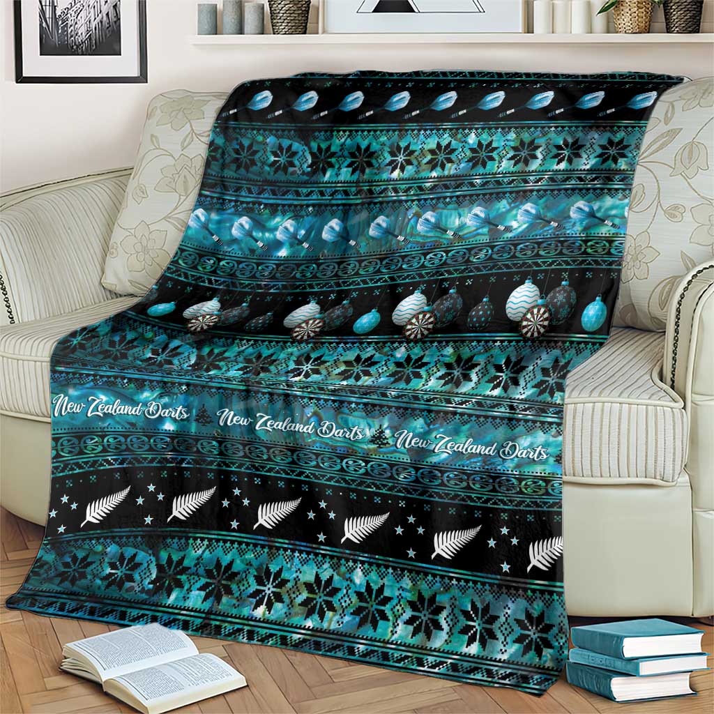 New Zealand Darts Christmas Blanket Merry Xmas Aotearoa Maori Paua Shell - Aussie Hoodie