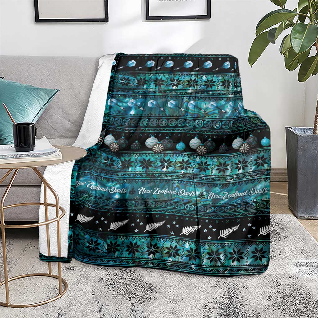 New Zealand Darts Christmas Blanket Merry Xmas Aotearoa Maori Paua Shell - Aussie Hoodie