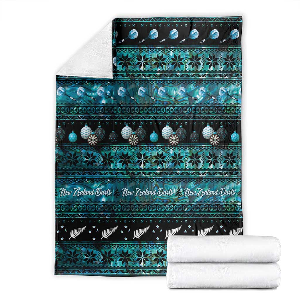 New Zealand Darts Christmas Blanket Merry Xmas Aotearoa Maori Paua Shell - Aussie Hoodie