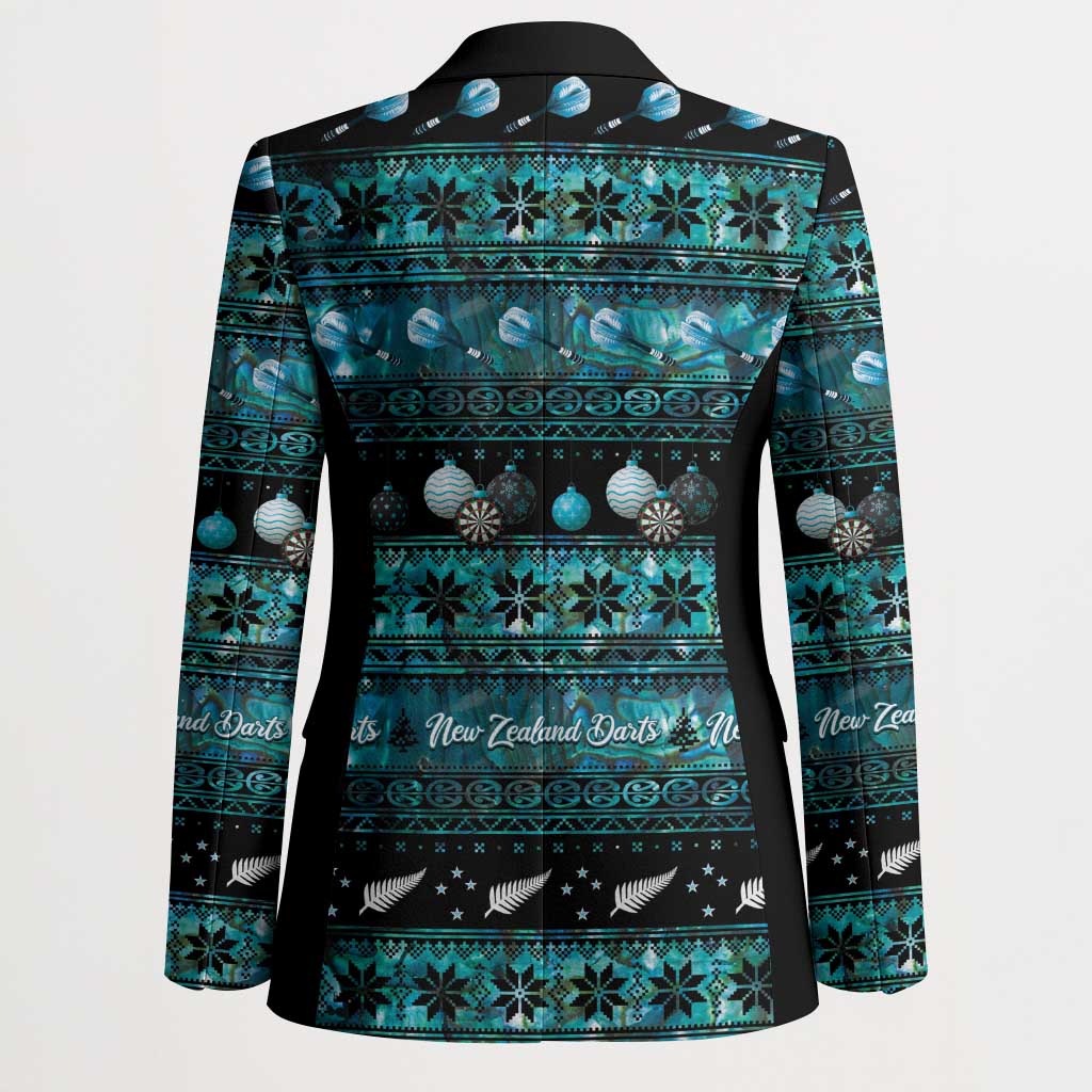 New Zealand Darts Christmas Blazer Merry Xmas Aotearoa Maori Paua Shell - Aussie Hoodie