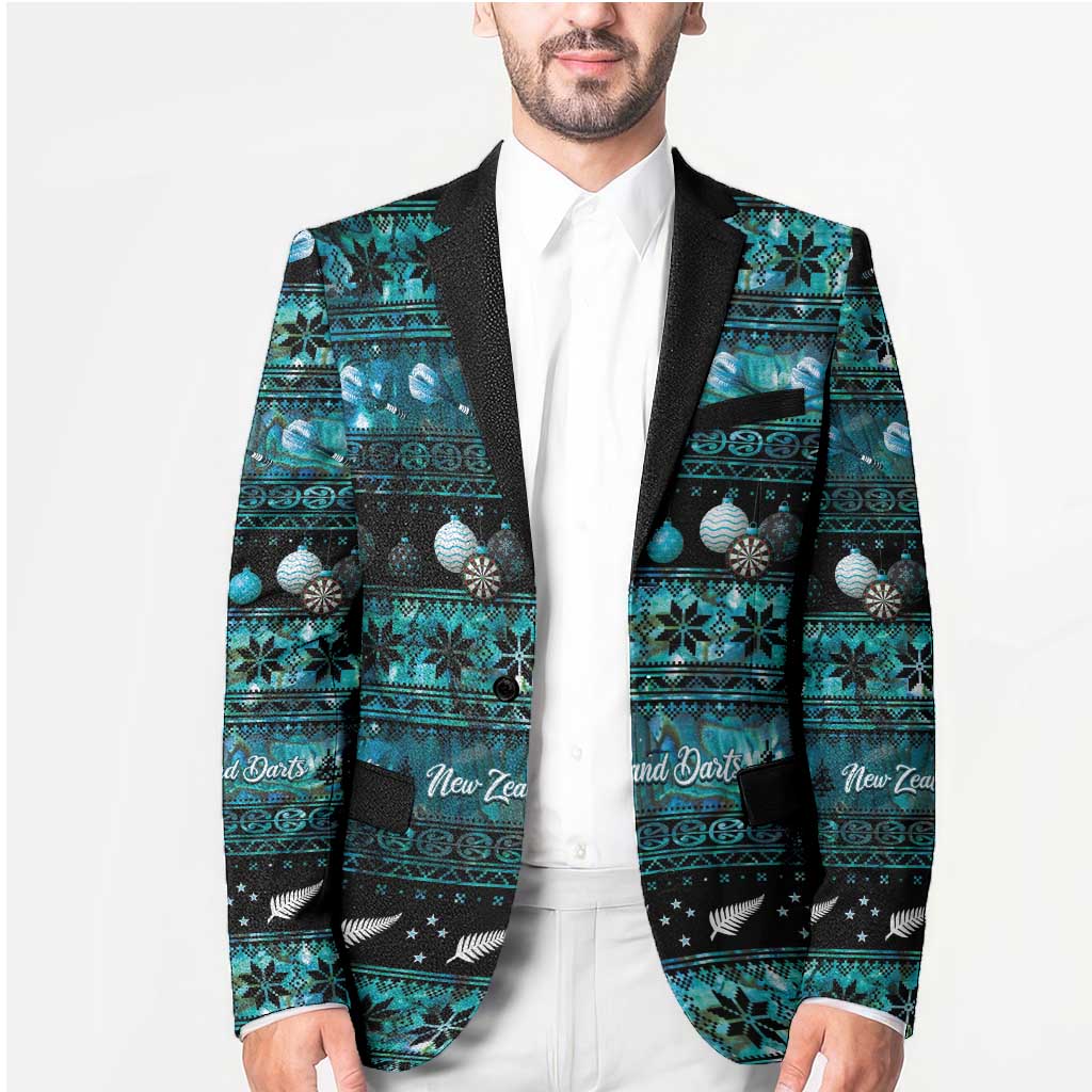 New Zealand Darts Christmas Blazer Merry Xmas Aotearoa Maori Paua Shell - Aussie Hoodie