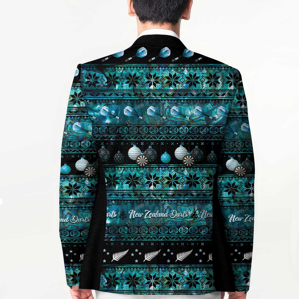 New Zealand Darts Christmas Blazer Merry Xmas Aotearoa Maori Paua Shell - Aussie Hoodie