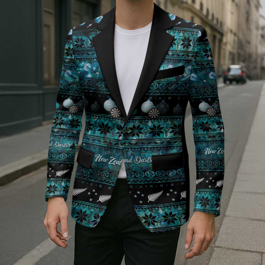 New Zealand Darts Christmas Blazer Merry Xmas Aotearoa Maori Paua Shell - Aussie Hoodie
