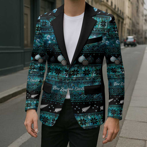 New Zealand Darts Christmas Blazer Merry Xmas Aotearoa Maori Paua Shell - Aussie Hoodie