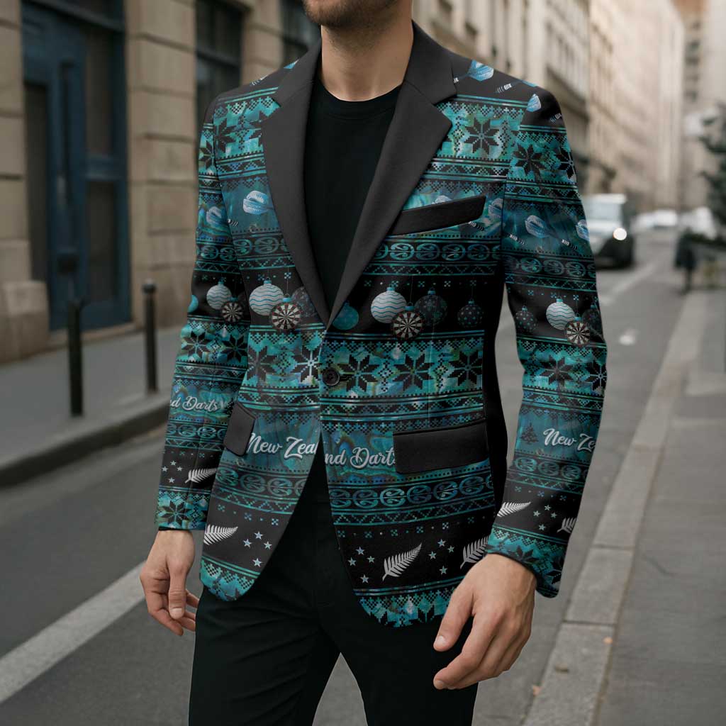 New Zealand Darts Christmas Blazer Merry Xmas Aotearoa Maori Paua Shell - Aussie Hoodie