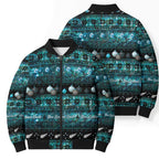 New Zealand Darts Christmas Bomber Puffer Jacket Merry Xmas Aotearoa Maori Paua Shell - Aussie Hoodie