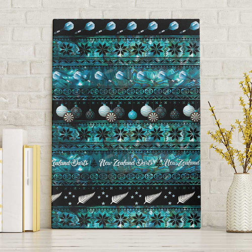 New Zealand Darts Christmas Canvas Wall Art Merry Xmas Aotearoa Maori Paua Shell - Aussie Hoodie