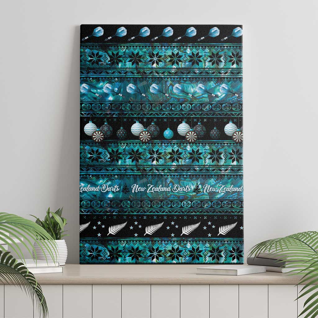 New Zealand Darts Christmas Canvas Wall Art Merry Xmas Aotearoa Maori Paua Shell - Aussie Hoodie