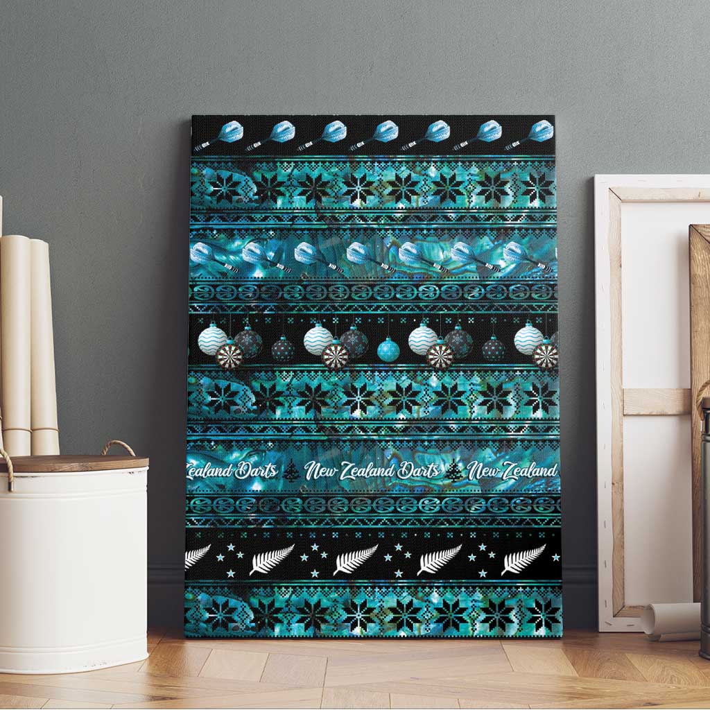 New Zealand Darts Christmas Canvas Wall Art Merry Xmas Aotearoa Maori Paua Shell - Aussie Hoodie