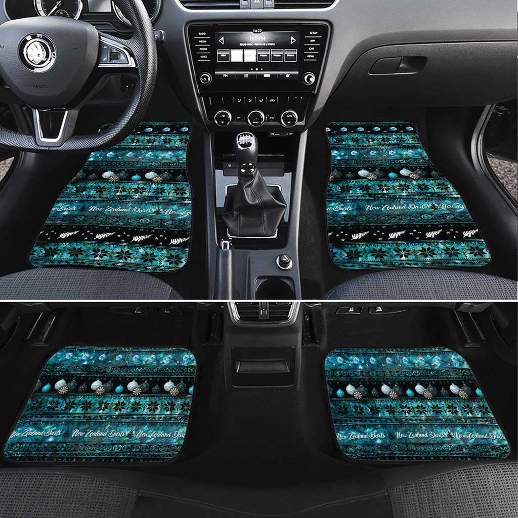 New Zealand Darts Christmas Car Mats Merry Xmas Aotearoa Maori Paua Shell - Aussie Hoodie
