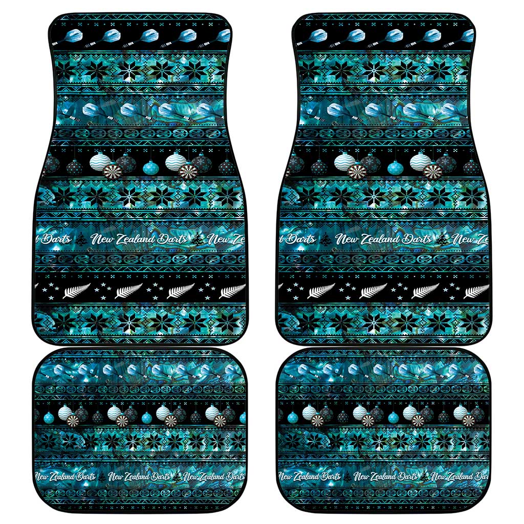 New Zealand Darts Christmas Car Mats Merry Xmas Aotearoa Maori Paua Shell - Aussie Hoodie