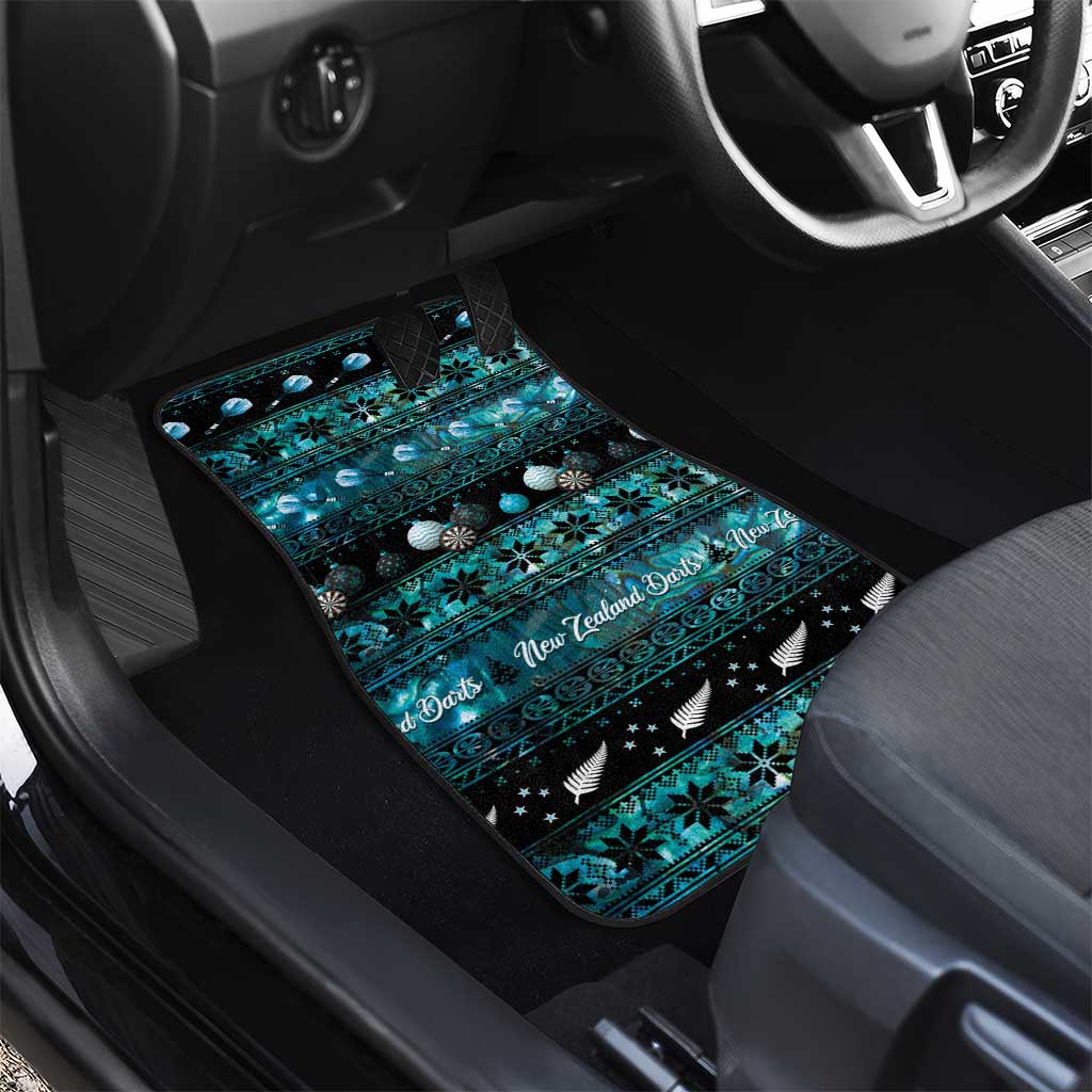 New Zealand Darts Christmas Car Mats Merry Xmas Aotearoa Maori Paua Shell - Aussie Hoodie