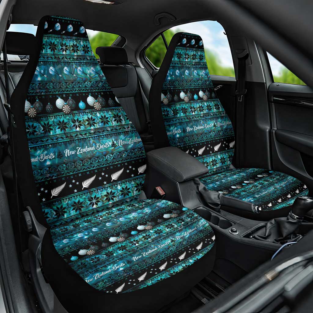 New Zealand Darts Christmas Car Seat Cover Merry Xmas Aotearoa Maori Paua Shell - Aussie Hoodie