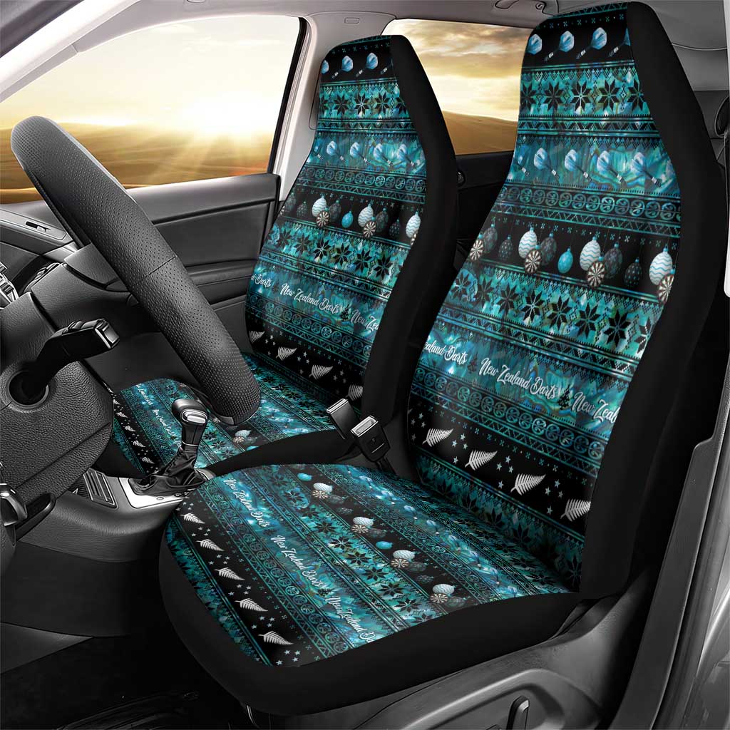 New Zealand Darts Christmas Car Seat Cover Merry Xmas Aotearoa Maori Paua Shell - Aussie Hoodie