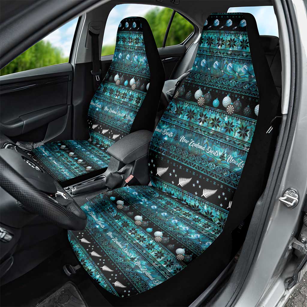New Zealand Darts Christmas Car Seat Cover Merry Xmas Aotearoa Maori Paua Shell - Aussie Hoodie