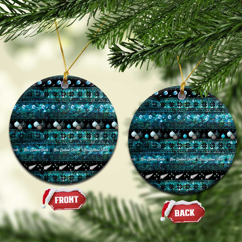 New Zealand Darts Christmas Ceramic Ornament Merry Xmas Aotearoa Maori Paua Shell - Aussie Hoodie