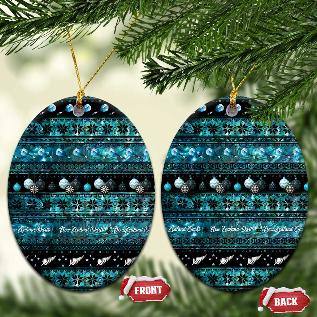 New Zealand Darts Christmas Ceramic Ornament Merry Xmas Aotearoa Maori Paua Shell - Aussie Hoodie