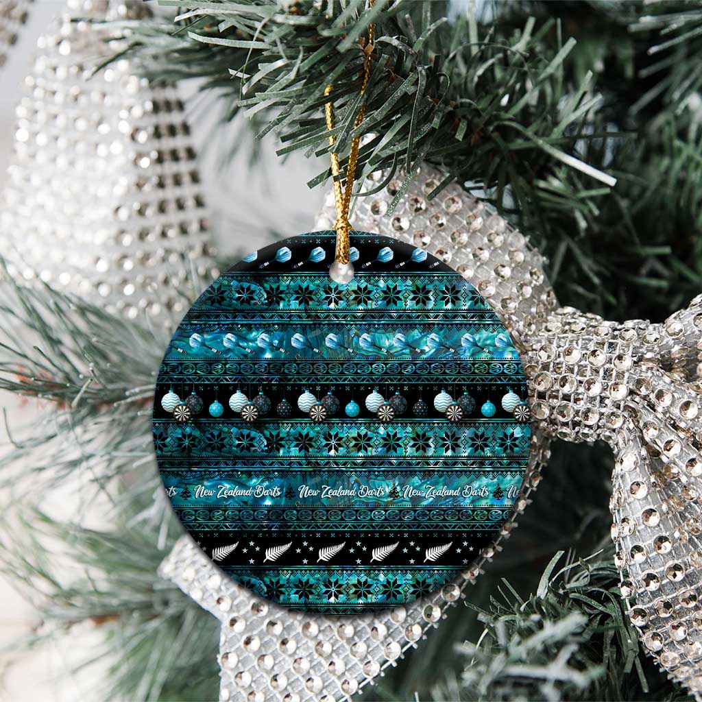 New Zealand Darts Christmas Ceramic Ornament Merry Xmas Aotearoa Maori Paua Shell - Aussie Hoodie