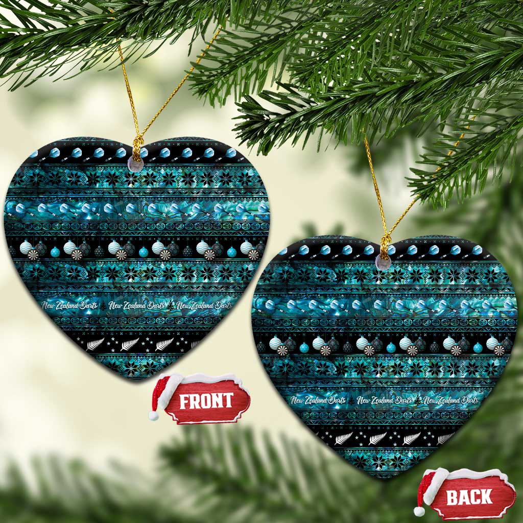 New Zealand Darts Christmas Ceramic Ornament Merry Xmas Aotearoa Maori Paua Shell - Aussie Hoodie