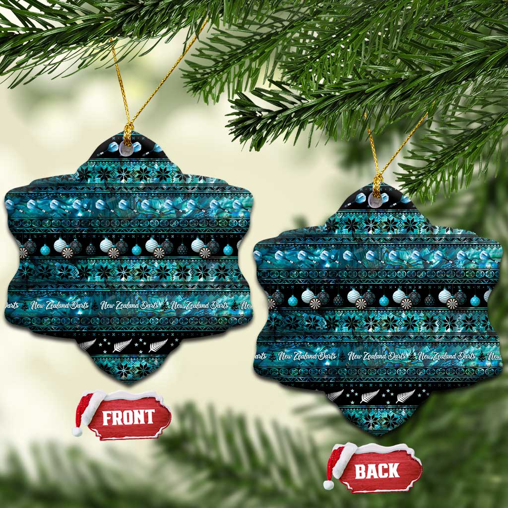 New Zealand Darts Christmas Ceramic Ornament Merry Xmas Aotearoa Maori Paua Shell - Aussie Hoodie