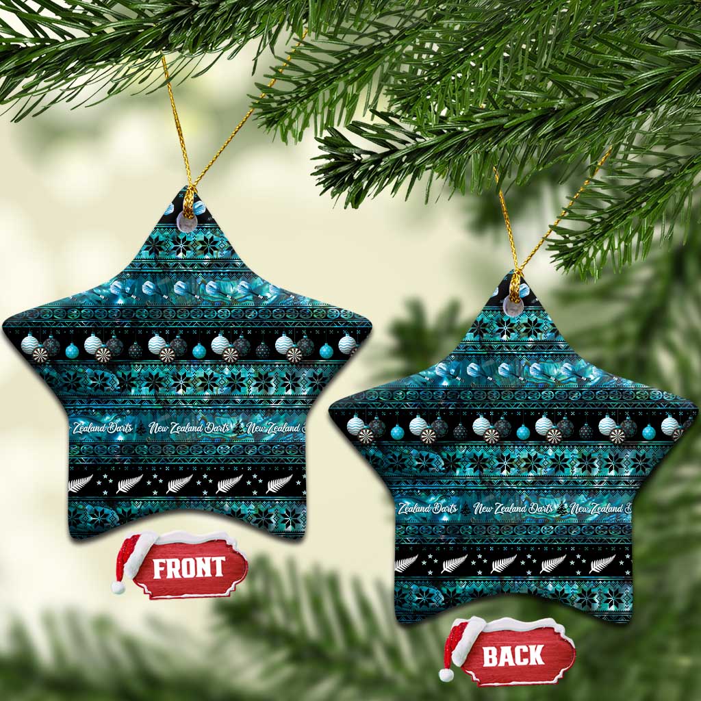 New Zealand Darts Christmas Ceramic Ornament Merry Xmas Aotearoa Maori Paua Shell - Aussie Hoodie
