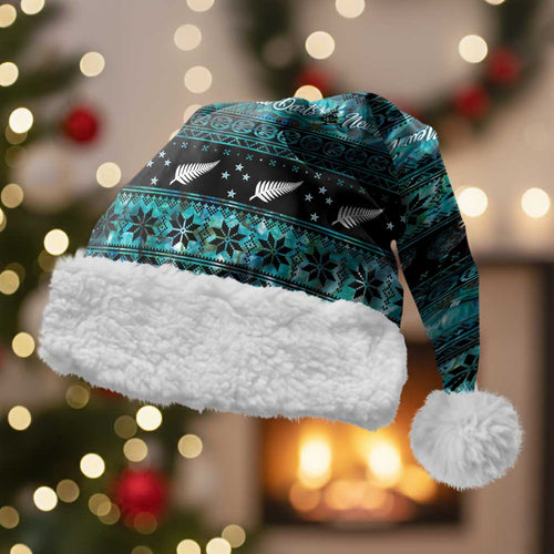 New Zealand Darts Christmas Santa Hat Merry Xmas Aotearoa Maori Paua Shell - Aussie Hoodie