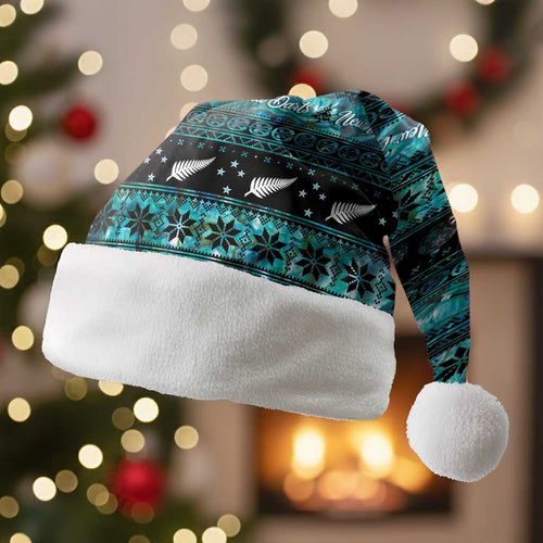 New Zealand Darts Christmas Santa Hat Merry Xmas Aotearoa Maori Paua Shell - Aussie Hoodie