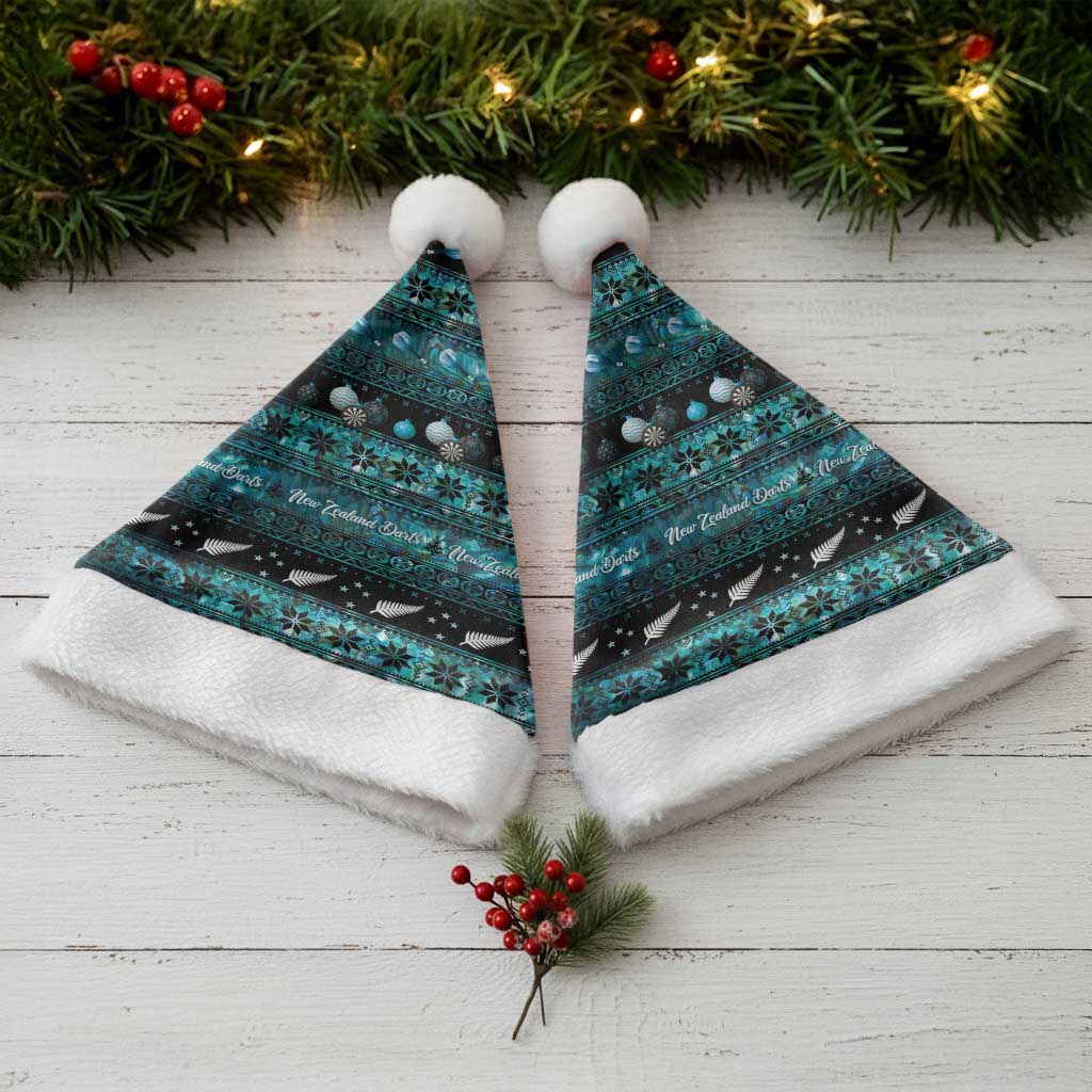 New Zealand Darts Christmas Santa Hat Merry Xmas Aotearoa Maori Paua Shell - Aussie Hoodie