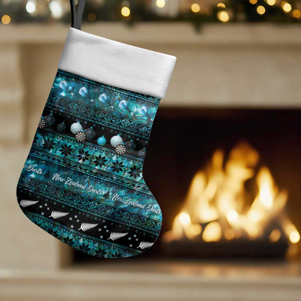 New Zealand Darts Christmas Stocking Merry Xmas Aotearoa Maori Paua Shell - Aussie Hoodie