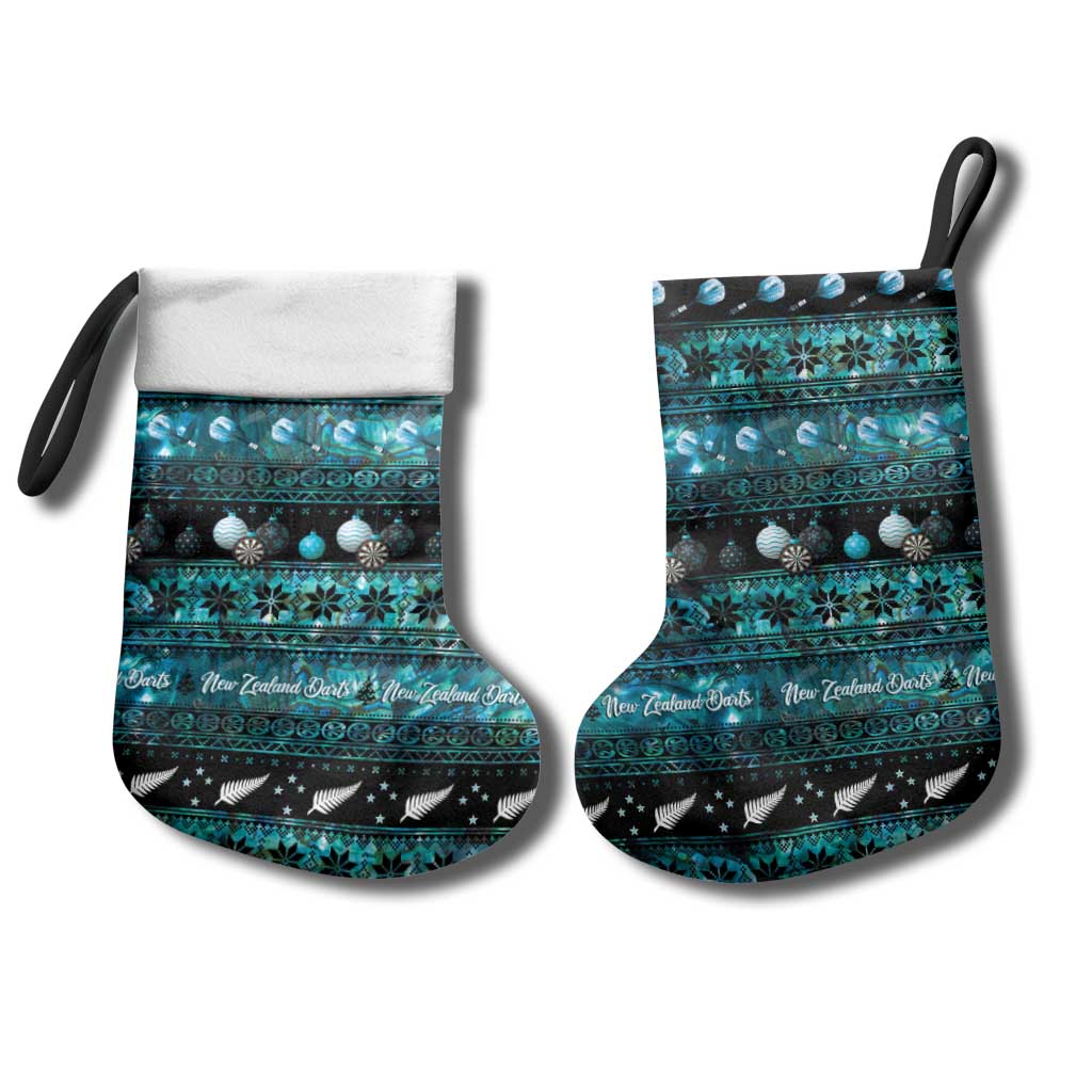New Zealand Darts Christmas Stocking Merry Xmas Aotearoa Maori Paua Shell - Aussie Hoodie